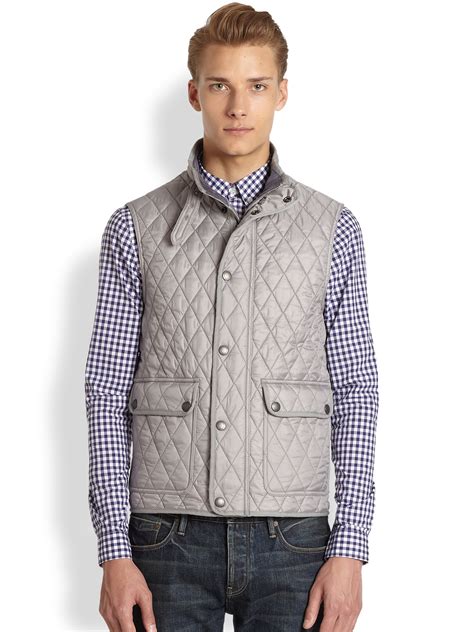 mens burberry quilted vest|burberry flannel men's.